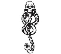 5 Sheets Magic Death Eaters Dark Mark Mamba Snake Temporary Tattoo for Costume Party Haloween Wizard Harry Prop Black