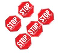 5 Sheets Non Slip Floor Sticker Pvc Public Place Safety Sign Red
