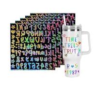 5 Sheets Vinyl Sticky Letters, Silver Glitter Alphabet Stickers, Waterproof Adhesive Capital and Letter Small Stickers for Crafts,Scrapbook,Water Bottle,Name Sticker Decoration (0-9,A-Z,9 Pattern)