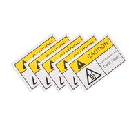 5 Sheets Warning Hot Surface Stickers PVC Adhesive Safety Signs | Text, Bright Colours, Highly Visible Design, Weather Tolerant, for Workshops, Warehouse Operations