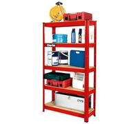 5 Shelf 150kg Boltless Shelving Unit, Red - CLARKE INTERNATIONAL