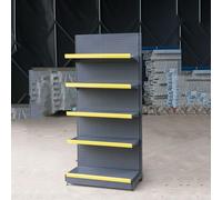 5 Shelves Retail Gondola Shelving Wall Display Rack - Convenience Combination Shelves,Single-sided Supermarket Shelves, For Retail Convenience Grocery Office Supply Or Liquor Stores(S3,90*43*135cm)