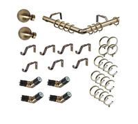 5 Sided Bay Window Curtain Pole Set, ABC Decor, 28mm, Antique Brass, Ball Finial (375 cm)