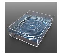 5 Sides Photo Posing Props,Creative Cosmetic Shooting Tray,Acrylic Display Case Showcase,Clear Shallow Water Tank for Photography Storage Display (Color : Clear, Size : 50x50x10cm)