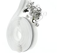 #5 Silver Metallic Nylon Coil Zippers by The Yard, Bulk White Tape 10 Yards with 25Pcs Pulls for DIY, Sewing, Craft, Bags YIGUANXIN