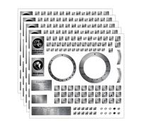 5 Silver Oven Temperature Replacement Stickers, Multiple Stove Hob Range Stickers Heat Resistant Oven Dial Labels for Microwaves and Air Fryers, Cooker Marking knob Symbols（Oven Temperature）