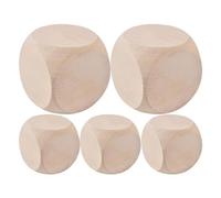 5 Simple Wooden Blank Six Sided Wooden Blank Blank Blocks 6 Sided Wooden Cubes with Rounded Corners | Unfinished 6 Angles