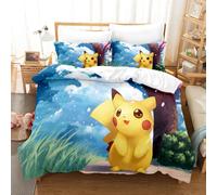 (5, Single(135x200cm)) Pokémon Bed three piece set four piece set uk size duvet cover pillowcase
