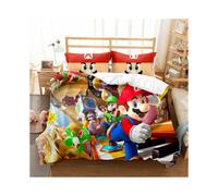 (5, Single-135x200cm) Super Mario Bedding Kids Single Double 3D Duvet Cover Set