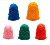 5 Size Rubber Thimbles,Rubber Finger Thimbles,Thumb Cover,5 Colors Rubber Finger Tips Reusable Finger Protector Thumb Cover Rubber Finger Pads for Sorting Task, Money Counting, Writing Etc
