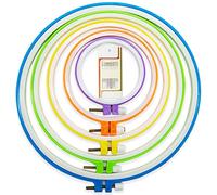 5 Sizes Colorful Round Embroidery Hoop Set Plastic Circle Cross Stitch Hoop Rings for DIY Craft Sewing,Including 16pcs Gold Eye Sewing Needles,LAMXD Embroidery Hoop