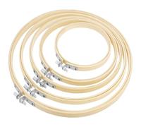 5 Sizes Embroidery Hoops Cross Stitch Frame Round Bamboo for Hand Sewing