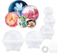 5 Sizes Sphere Moulds, Silicone Ball Mold for Resin, Paperweight Mould, 3D Epoxy Resin Molds (A)