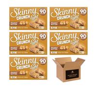5 × Skinny Crunch Snack Bars - Less Than 90 Calories | High Fibre Cereal Bars Milk Chocolate Flavoured Coating | Snacks for Kids and Adults | Sweet Treat Gifts (Pack 5(25-Bars), Peanut Butter)