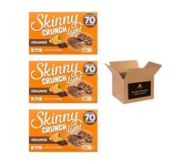 5 × Skinny Crunch Snack Bars - Less Than 90 Calories | High Fibre Cereal Bars Milk Chocolate Flavoured Coating | Snacks for Kids and Adults | Sweet Treat Gifts (Pack 3(15-Bars), Orange)
