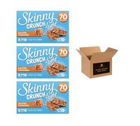 5 × Skinny Crunch Snack Bars - Less Than 90 Calories | High Fibre Cereal Bars Milk Chocolate Flavoured Coating | Snacks for Kids and Adults | Sweet Treat Gifts (Pack 3(15-Bars), Salted Caramel)