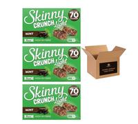 5 × Skinny Crunch Snack Bars - Less Than 90 Calories | High Fibre Cereal Bars Milk Chocolate Flavoured Coating | Snacks for Kids and Adults | Sweet Treat Gifts (Pack 3(15-Bars), Light Mint)