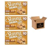 5 × Skinny Crunch Snack Bars - Less Than 90 Calories | High Fibre Cereal Bars Milk Chocolate Flavoured Coating | Snacks for Kids and Adults | Sweet Treat Gifts (Pack 3(15-Bars), Peanut Butter)