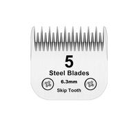 5 Skip Tooth Blades, Detachable Pet Dog Grooming Steel Blade, 1/4-Inch