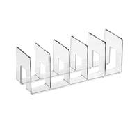 5 Slots Acrylic File Rack, Desk File Organizer, Sturdy Desktop Book Folder, for Envelopes, Mail, Document, Notebook, Electronic Products Storage (Clear)