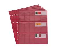 5 small Prophila coin sheets for euro coins with flags cards