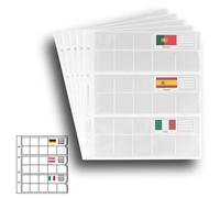 5 small Prophila coin sheets for euro coins with flags cards