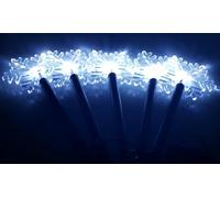 5 Snowflake Christmas Stake Lights Ice White Battery Timer Outdoor Decoration