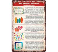 5 Social Worker Quotes Metal Tin Vintage Posters Social Work Infographic Plaque Office Hanging Decor Home Room Club Wall Decor Gift for Women Men Plaque 8x12 Inch