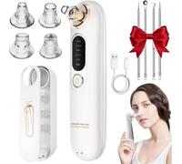 5-Speed Blackhead Remover Vacuum with 4 Removable Heads | Type-C Rechargeable Blackhead Extractor, Black Head Extractor Tool for Women and Men, White Heads Removal for Face & Nose