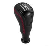 5 Speed Leather Gear Shift Knob Fits for Lada Vesta, for Kalina, Niva, Samara, Largus - Black + Red ABS Plastic Auto Shifter Lever(B 2)(A 2)