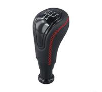 5 Speed Leather Gear Shift Knob Fits for Lada Vesta, for Kalina, Niva, Samara, Largus - Black + Red ABS Plastic Auto Shifter Lever(B 2)(A)