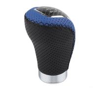 5-Speed Leather Shift Knob Built for Manual Transmission Systems with Aluminum Core and Support for Common Thread Sizes M8 Through (Blue)