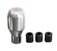 5-Speed Manual Shift Knob Metal Racing Style with 8mm 10mm 12mm Adapters, Gear S-tick Handle Head for Car Truck Interior Modification, Black Red Silver Finish, 76mm Height 40mm Diameter(Silver)