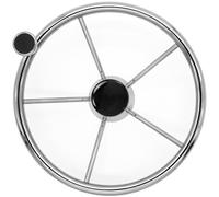 5-Spoke Destroyer Style Stainless Boat Steering Wheel, Marine Steering Wheel 5 Spoke 13-1/2 Inch, Stainless Steering Wheel with Big Size Knob