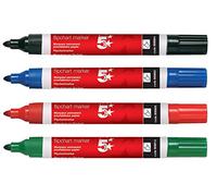 5 Star 2 X Flipchart Marker Pen Water-based Line Width 2 mm Assorted [Pack of 4]