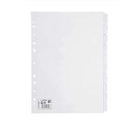 5 Star 2 X Subject Dividers Multipunched Manilla Card 10-Part A4 White (Pack of 10)