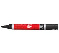 5 Star 296077 Office Permanent Marker Xylene/Toluene-free Smearproof Bullet Tip 2mm Line Black [Pack 12]