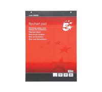 5 Star Office Flipchart Pad 296956 – A1 Plain, Perforated, 40 Sheets – Pack of 5