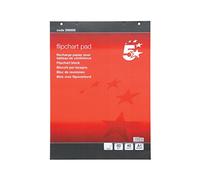 5 Star 296956 Office Flipchart Pad Perforated 40 Sheets A1 Plain (Pack of 5)