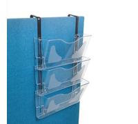 5 Star 3 Pocket Wall Literature Holder A4 Landscape with Wall Fixings and Hanging Bracket FS677467