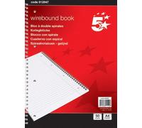 5 Star 3 x Notebook Wirebound 70gsm Ruled and Margin Perforated 50 Sheets, A4 [Pack of 10]
