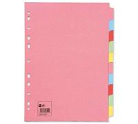 5 Star 3 X Subject Dividers Multipunched Manilla Board 10-Part A4 Assorted Pack 10 x 10 Part Dividers