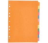 [10 Pack] A4 File Dividers 12- Part | Subject Dividers A4 12-Part Manilla Card Multipunched Folder Dividers in Assorted Colours | A4 Dividers for All A4 Portrait Folders