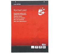 5 Star 5 x Quality A1 FLIPCHART PLAIN Paper Pad 40 Sheets