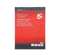5 Star office Flipchart Pad Perforated 40 Sheets A1 Feint 20mm Squared (Pack of