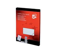 5 Star 903881 Labels Laser Copier and Inkjet 1 per Sheet 297x210mm [100 Labels] - Red