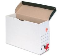 5 Star 908994 Office Transfer Case Hinged Lid Foolscap Red and White [Pack 20]