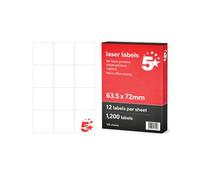 5 Star A4 Address and Parcel Labels 63.5x72mm Pack of 1200 FS679603