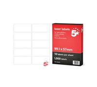 5 Star A4 Address and Parcel Labels 99.1x57mm Pack of 1000 FS679622