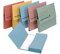 5 Star Premier Document Wallet Half Flap 285gsm Capacity 32mm A4 Assorted (Pack of 50)